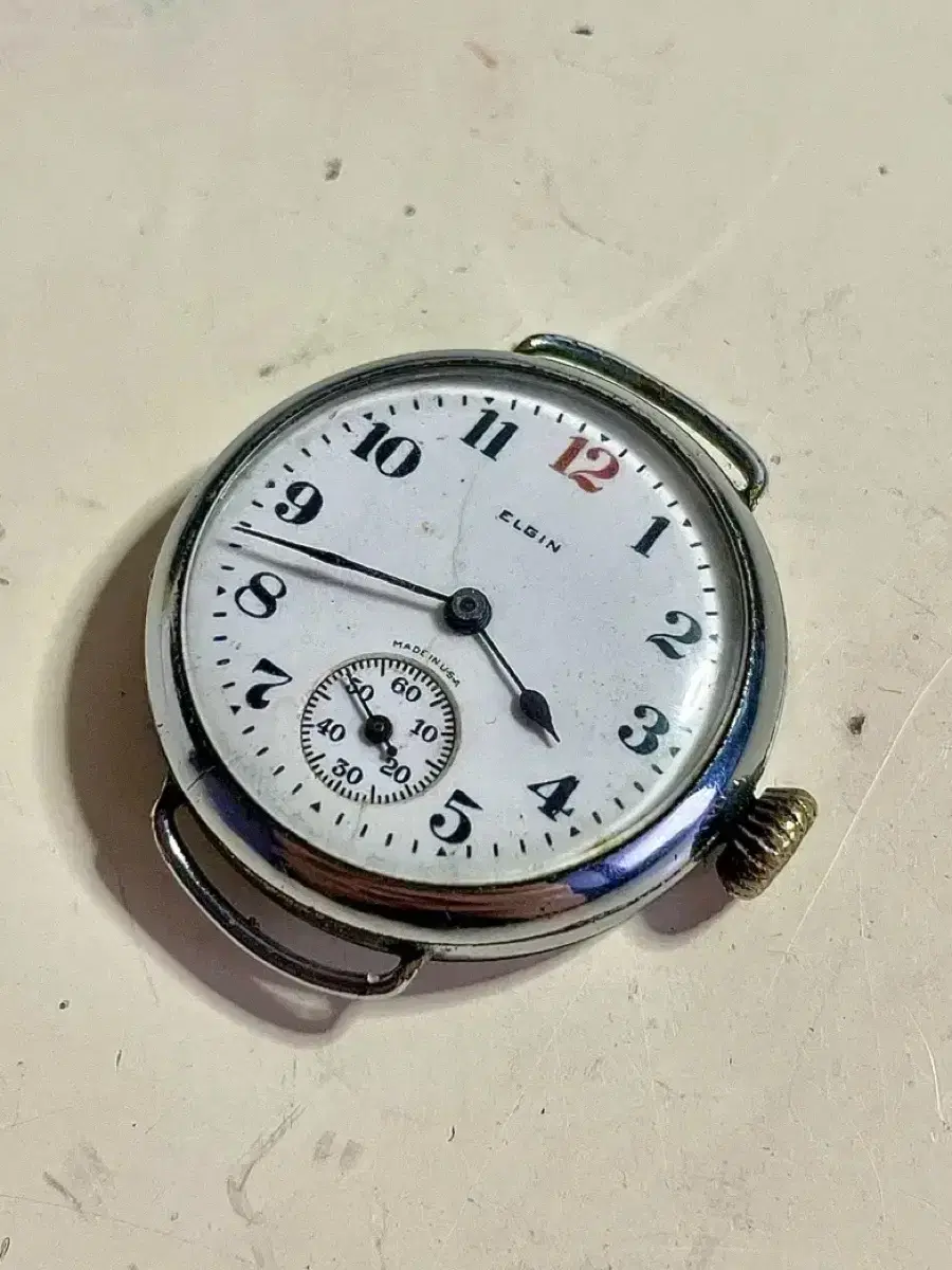 1920년대 빈티지 엘진 트렌치 수동 시계 ELGIN